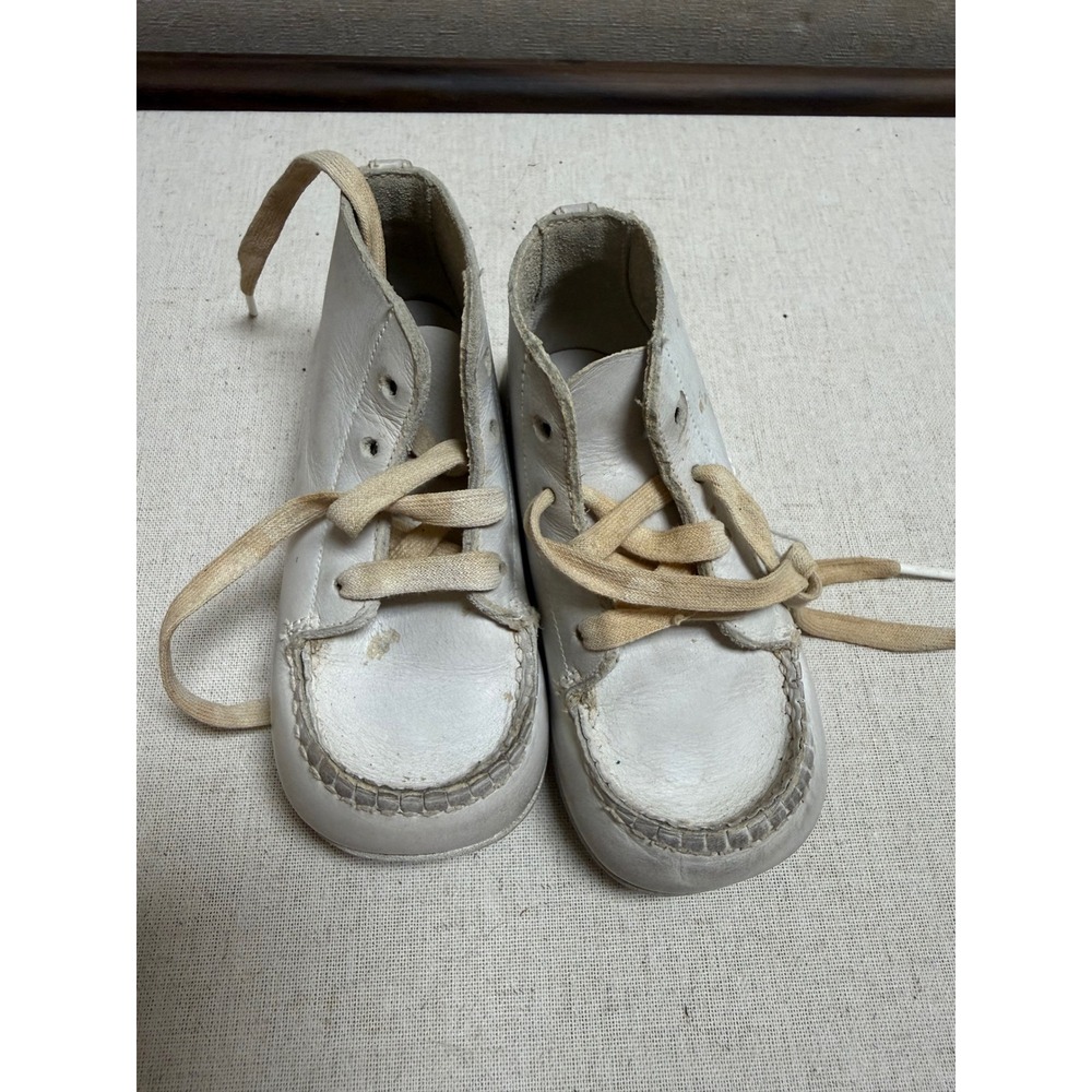 Vintage Baby Shoes Bundle White Pink Leather Felt Antique Infant Booties 3 Pairs